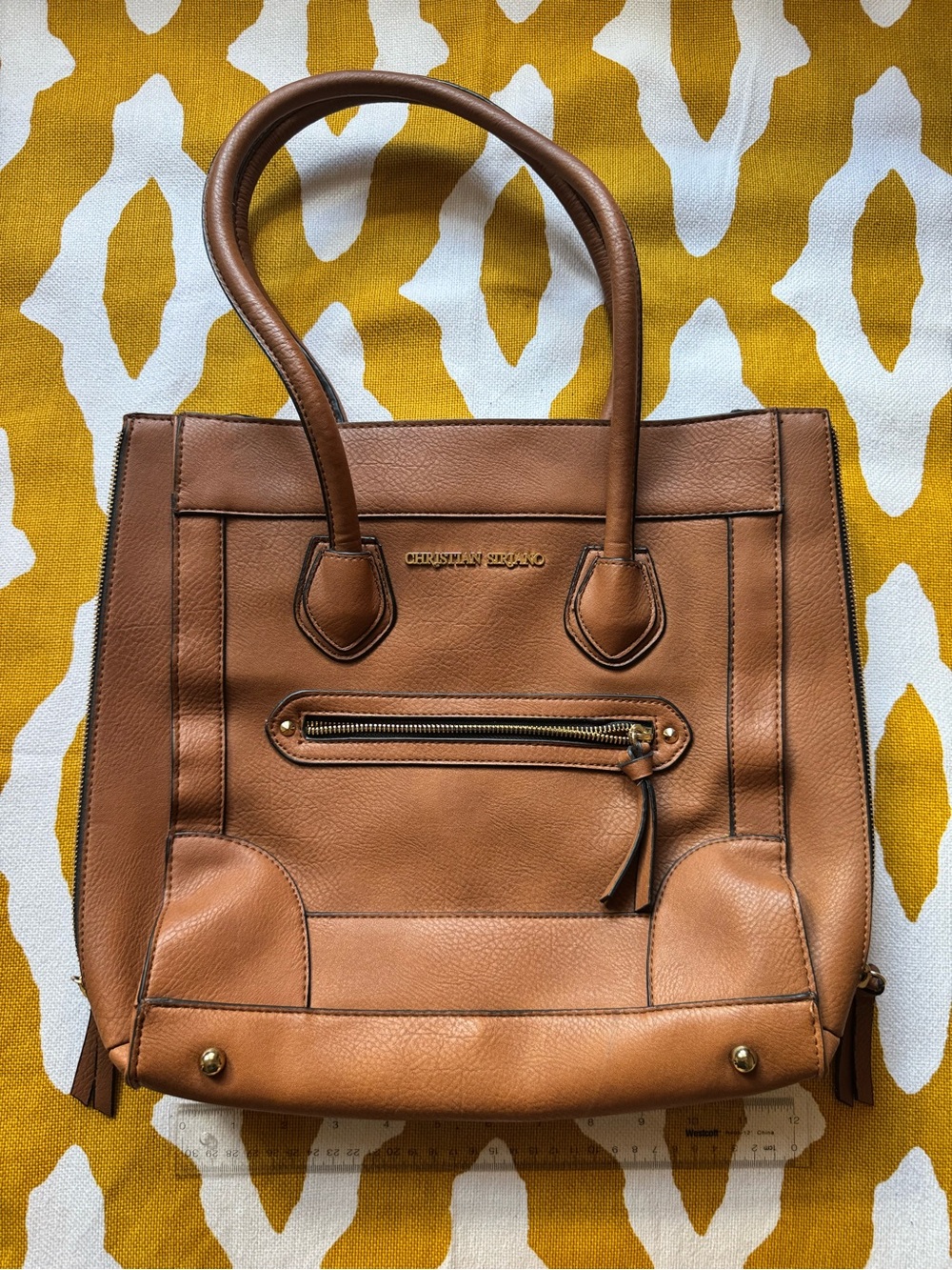 Christian Siriano Cognac Leather Bag